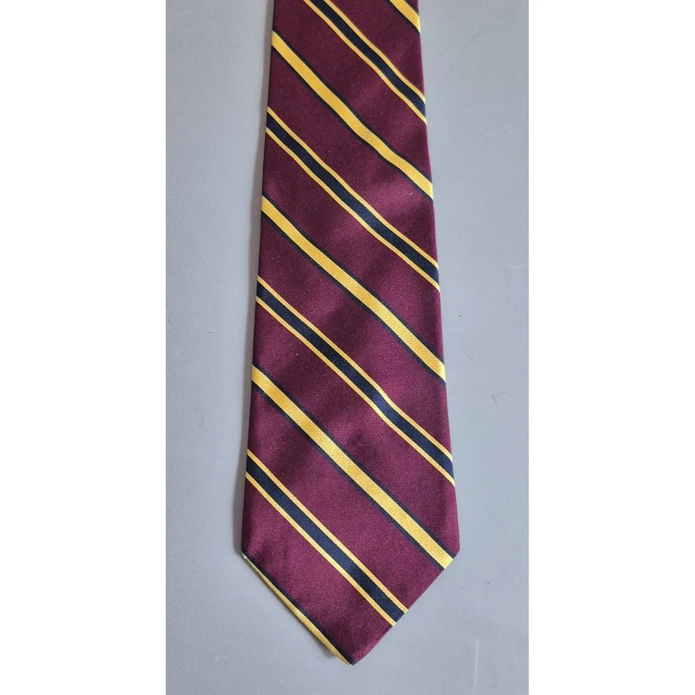 Brooks Brothers Limited Edition Burgundy Navy Gold Stripe REPP Tie 230/250 60